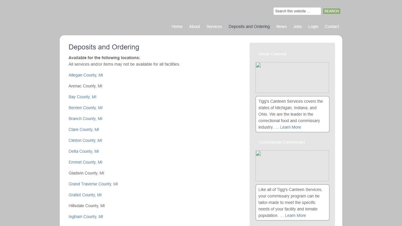 Commissary Purchase Menus - Commissary Online Orders